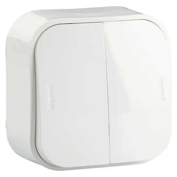 Legrand Conmutador doble Forix - Blanco, Montaje en la pared, Plástico