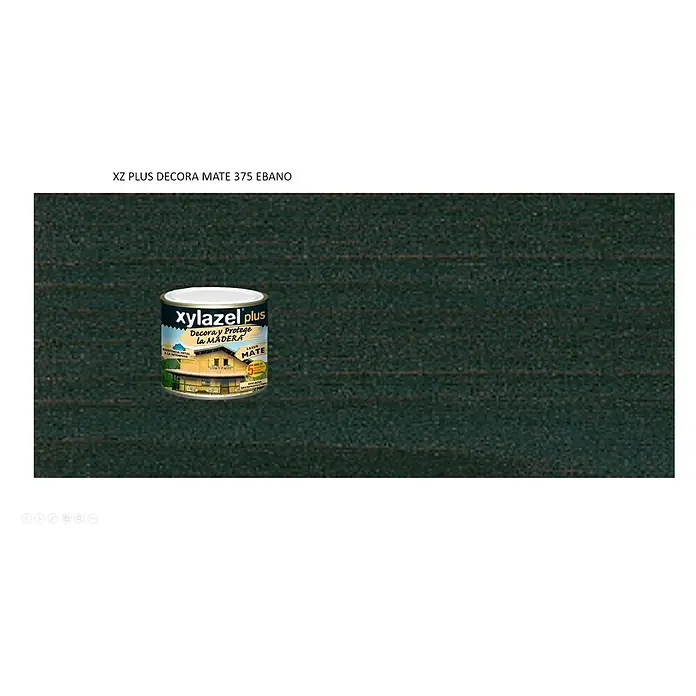 Xylazel Protección para madera lasur Decora - Ébano, 375 ml, Mate