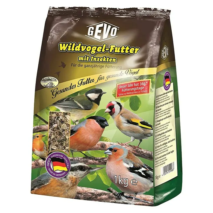 Gevo Wildvogelfutter - 1 kg, mit Insekten - Vorderansicht