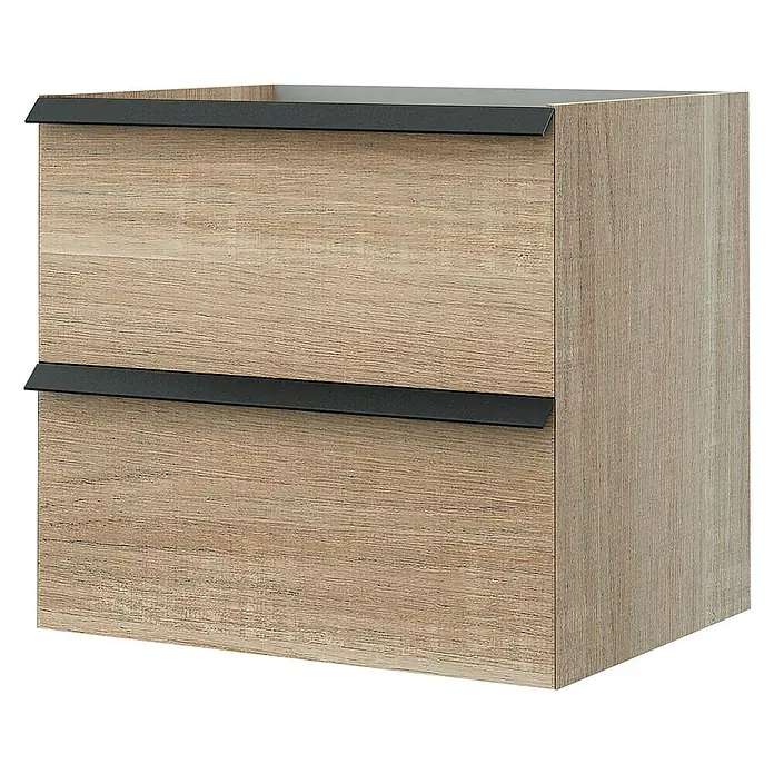 Baden Haus Qubo Waschtischunterschrank - 46 x 60 x 55 cm, Eiche Bruges, Holzoptik