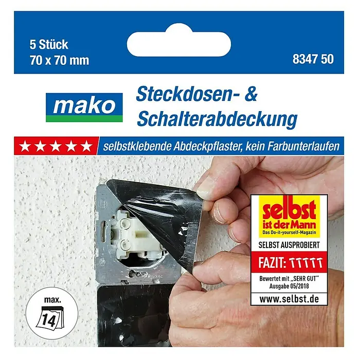 Mako Abdeckband - 70 x 70 mm, 5 Stk. - Vorderansicht