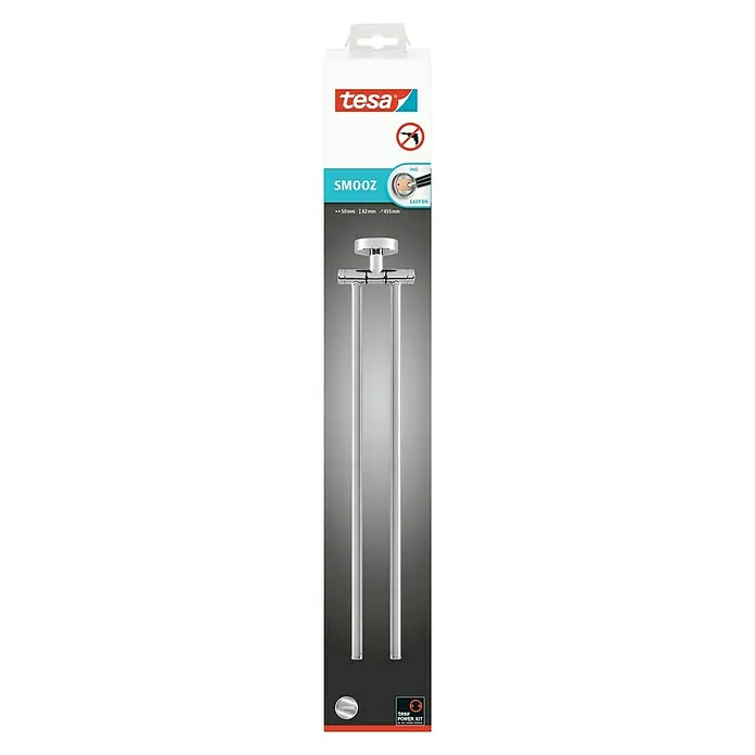 Tesa Smooz Handtuchhalter - 2-armig, Chrom, Glänzend