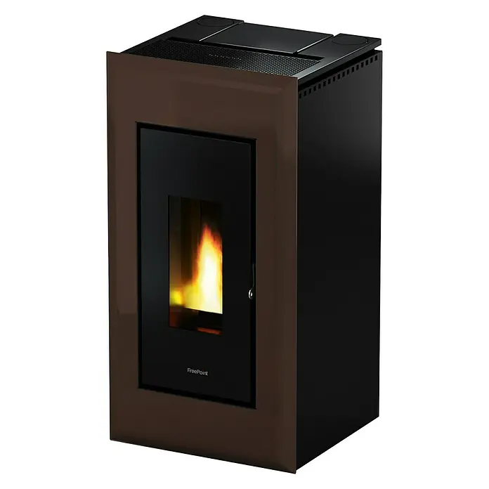 FreePoint Pelletofen Vega Airtight - 2,8 kW - 10,5 kW, Raumheizvermögen: 252 m³, Schwarz/Mokka