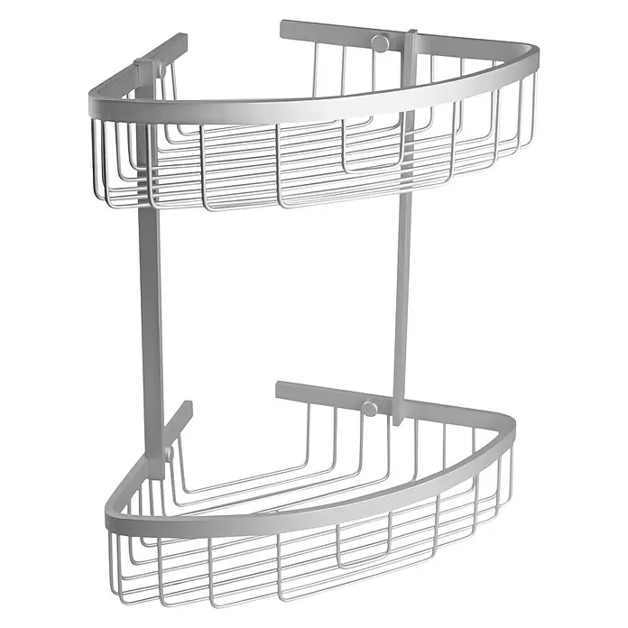 Tatay Cesta de baño angular doble Ice - 22 x 22 x 32 cm, Plateado