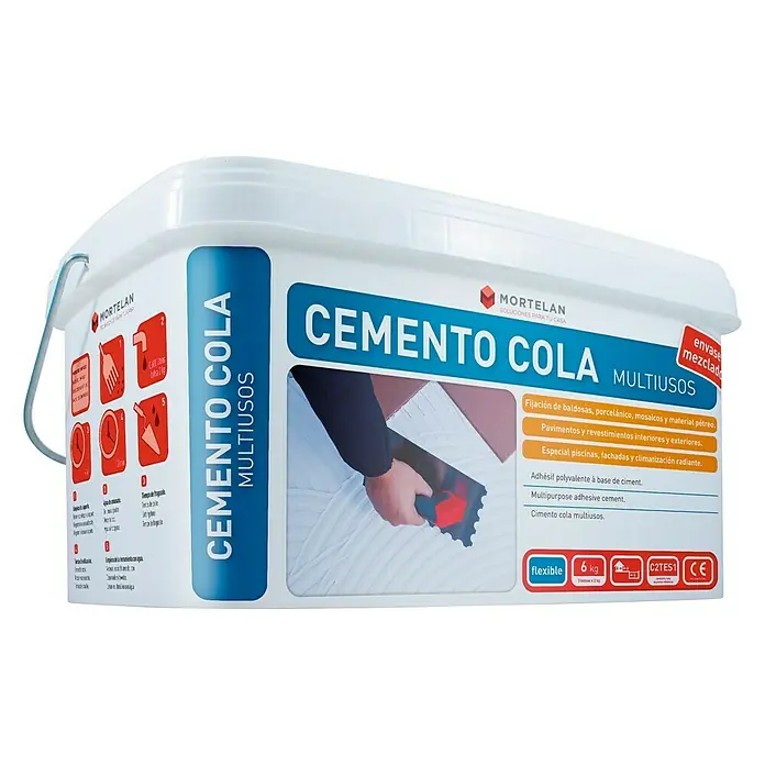 Gecol Cemento cola Mortelan - 6 kg, Apto para: Cerámica