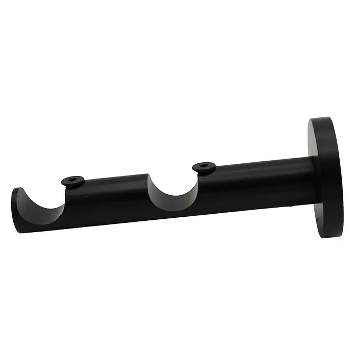 Expo Ambiente Doppelträger Turn - Schwarz, Geeignet für: Gardinenstangen Ø 20 mm, Länge: 13,4 cm - Linke Seitenansicht