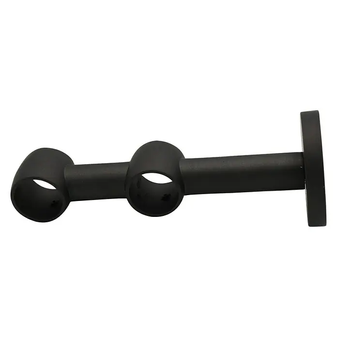 Expo Ambiente Doppelträger Noble - Eisenoptik-brush, Geeignet für: Gardinenstangen Ø 20 mm, Länge: 13,4 cm - Linke Seitenansicht