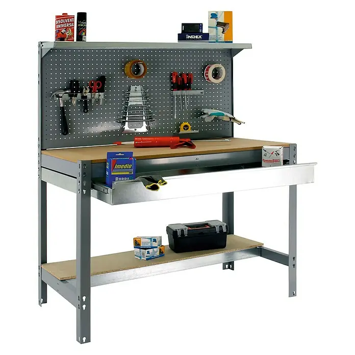 Simonrack Simonwork Banco de trabajo BT3 Box - L x An x Al: 61 x 151 x 144,5 cm, Número de cajones: 1 ud., Gris