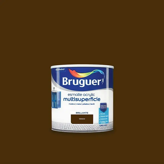 Bruguer Esmalte de color Acrylic multisuperficie - Tabaco, 250 ml, Brillante