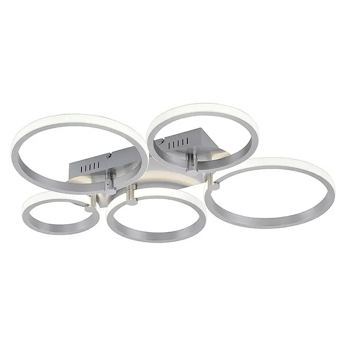 LeuchtenDirekt LED-Deckenleuchte Johanna - 48 W, L x B x H: 66 x 55 x 6,6 cm, Silber, Warmweiß - Ansicht von unten