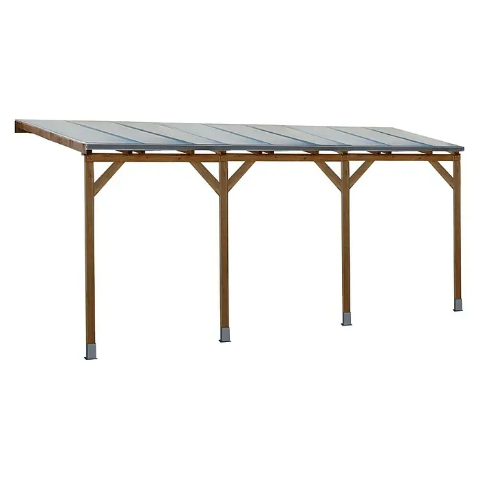 Palram – Canopia Terrassenüberdachung Juniper - Länge: 553,5 cm, Tiefe: 303 cm, Material Dach: Polycarbonat, Natur, Transparent
