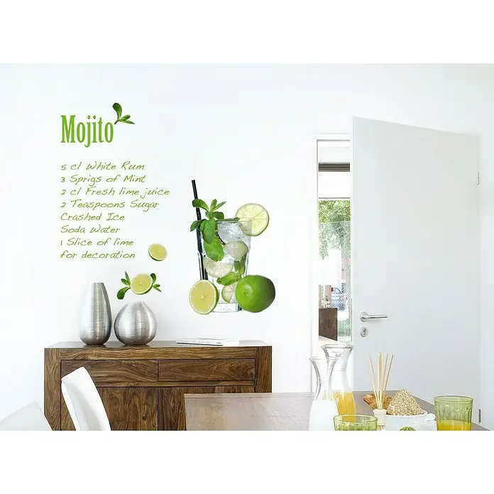 Komar Ukrasna naljepnica - Mojito, Žuto-zeleno, 100 x 70 cm - Živopisni prikaz