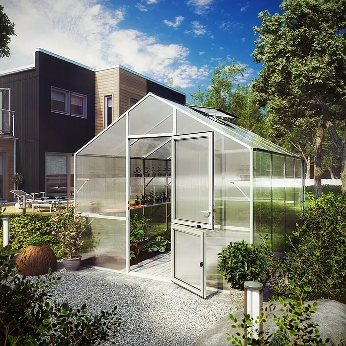 KGT Gewächshaus Lilie III - Polycarbonat, 10 mm, Pressblank