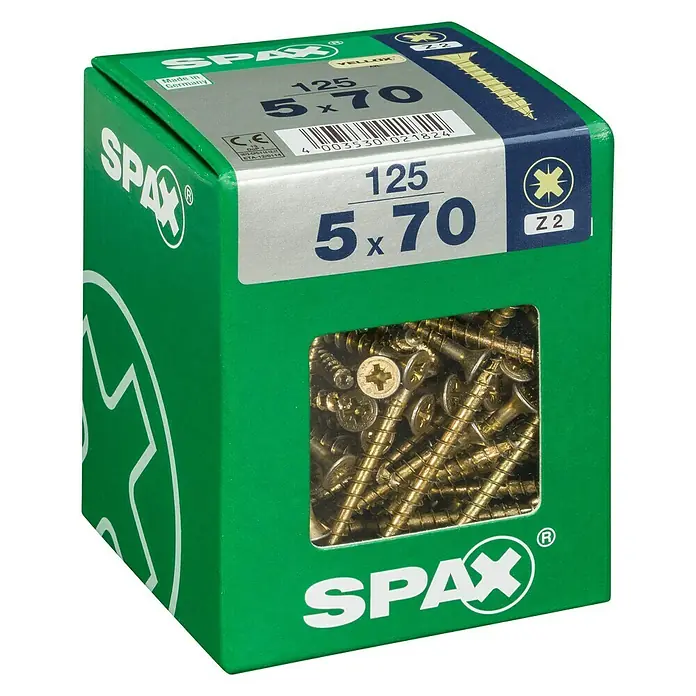 Spax Univerzalni vijak - 5 x 70 mm, Puni navoj, 125 kom - Pogled s lijeve strane