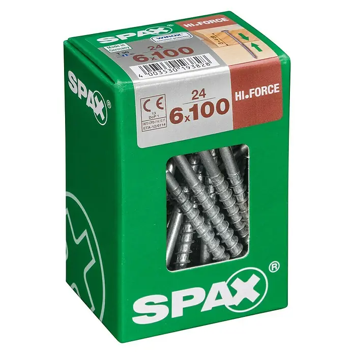 Spax Tellerkopfschraube HI.FORCE - Ø x L: 6 x 100 mm, WIROX Oberfläche, T-Star plus, 24 Stk. - Linke Seitenansicht