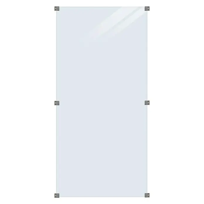 Plus Sichtschutzelement Futura Klar - 90 x 180 cm, Glas, Transparent - Vorderansicht