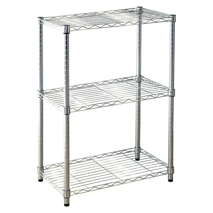 Estantería metálica Stylo - L x An x Al: 35 x 60 x 90 cm, Número de baldas: 3 ud., Plateado