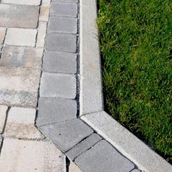 Rasenkante - Grau, 100 x 8 x 25 cm, Beton