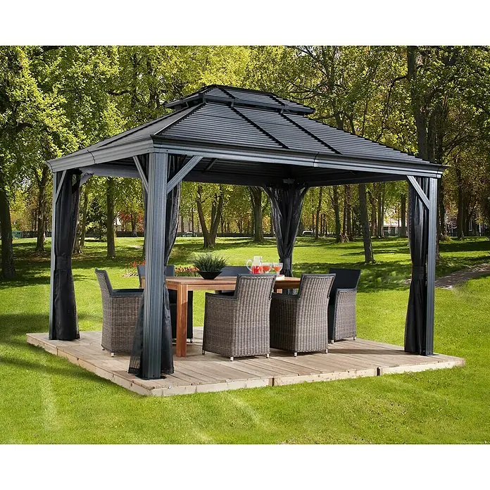 Sojag Pavillon Mykonos 10 x 14 - 299 x 425 x 292 cm, Anthrazit - Stimmungsaufnahme