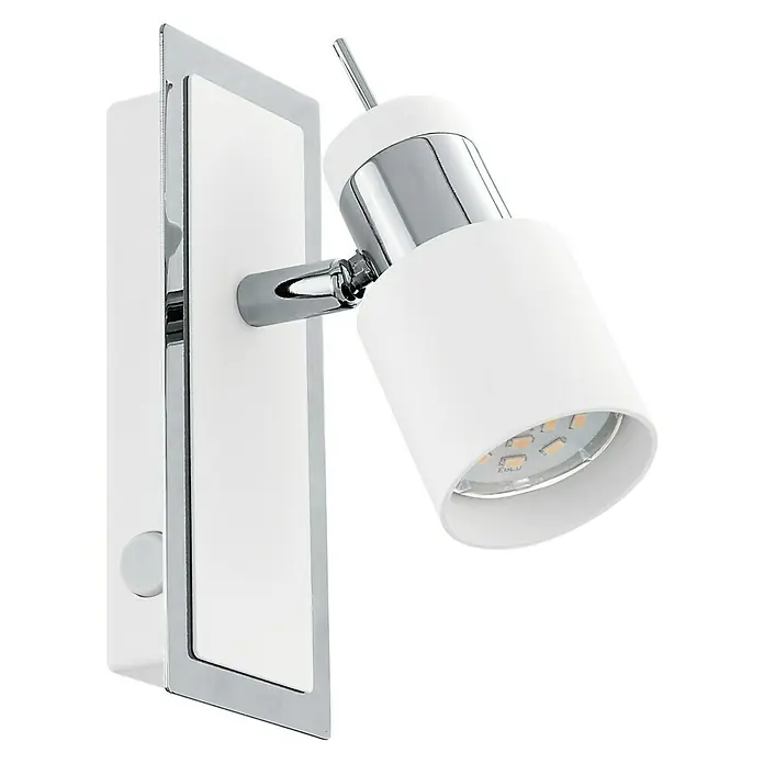 Eglo Aplique de pared LED Davida - 5 W, L x An x Al: 7 x 7 x 15 cm, Blanco, Blanco cálido