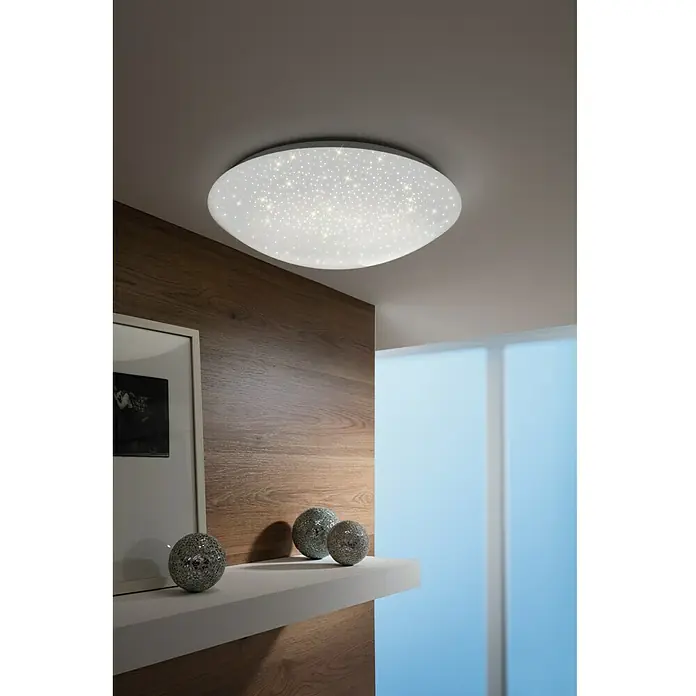 LeuchtenDirekt Plafón LED Skyler - 8 W, Blanco, Blanco cálido, Diámetro: 250 mm