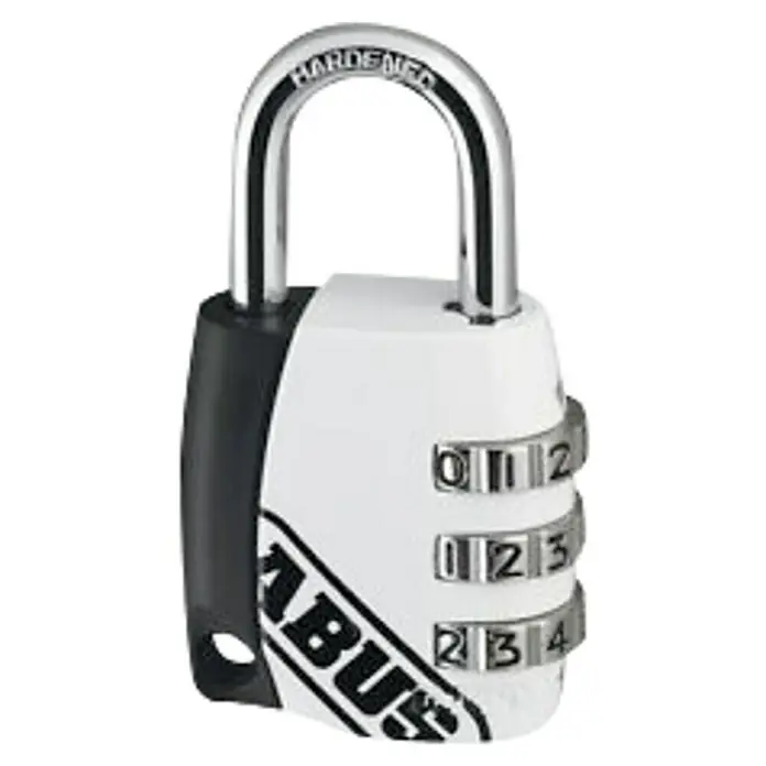 Abus Candado con combinación 155/20 - An x L: 26 x 54 mm, Aluminio, Número de dígitos en combinación: 3 ud., Blanco