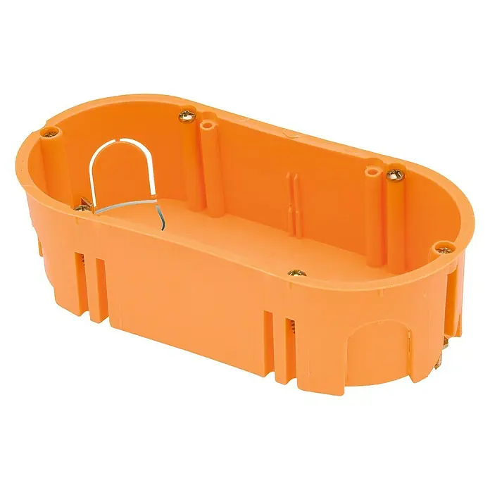 Famatel Caja de empotrar Pladur - 135 x 67 x 39 mm, Sin tapa, Naranja, 1 ud.