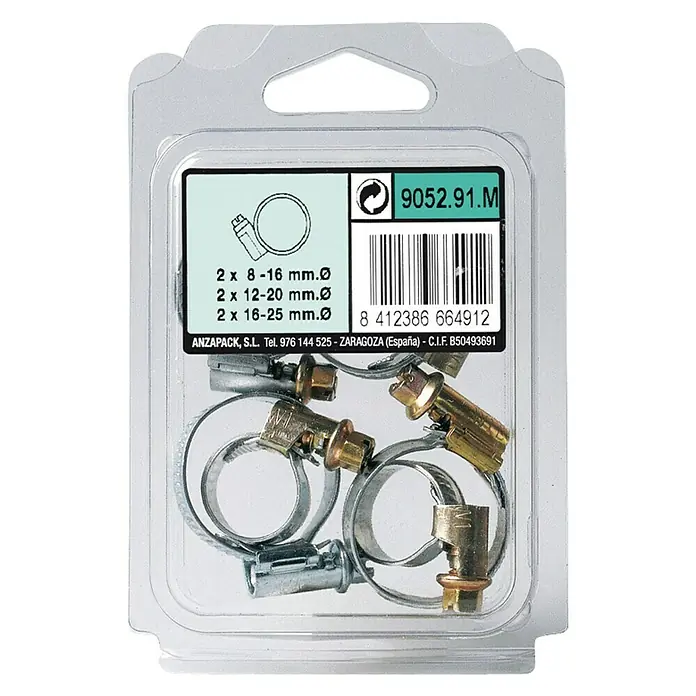 Set abrazaderas sin fin - Acero, 6 uds.
