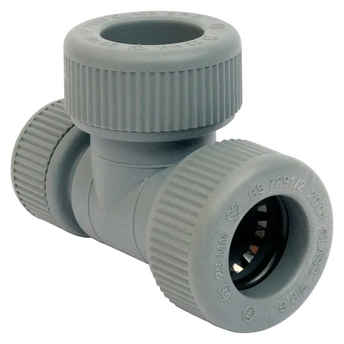 Pieza T reductora PB - 22 x 22 x 15 mm