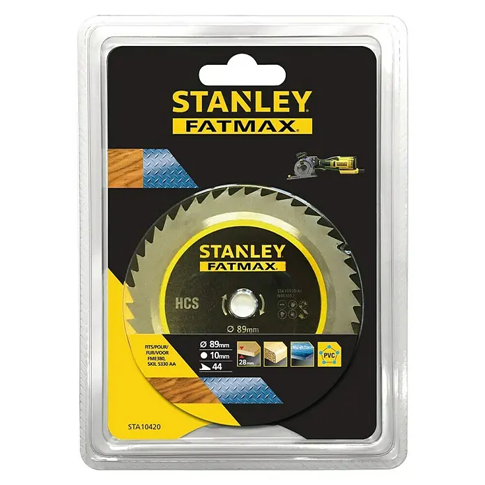 Stanley FatMax Disco de sierra STA10420-XJ - Diámetro: 89 mm, Orificio: 10 mm, 44 dientes