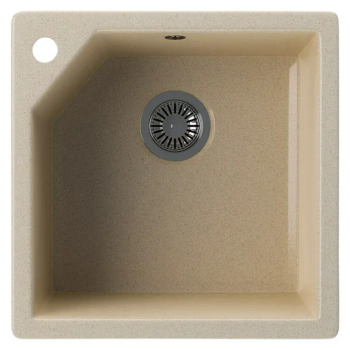 Atron Fregadero encastrable Hamburgo - 47,5 x 47,5 cm, Acrílico, Crema, Brillante