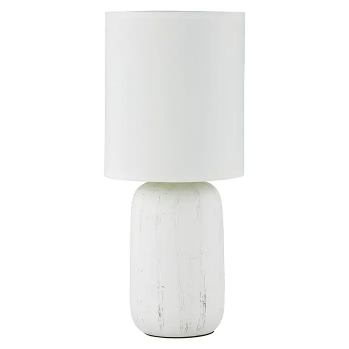 Trio Lighting Lámpara de sobremesa Clay - 40 W, L x An x Al: 15 x 15 x 35 cm, Blanco, E14