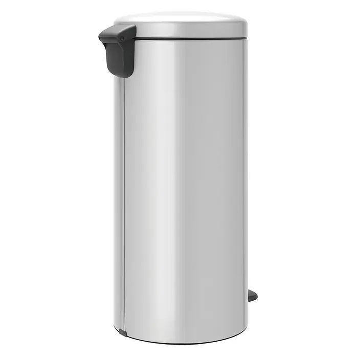 Brabantia Cubo con pedal New icon - 30 l, Gris, Redonda, Acero