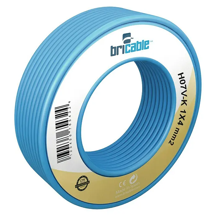 Bricable Cable unipolar neutro - H07V-K1x4, 10 m, Azul