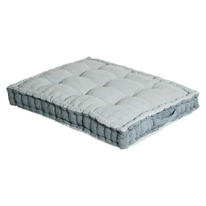 Cojín para asiento - 80 x 60 x 10 cm, Gris claro, Gris oscuro, 100% algodón