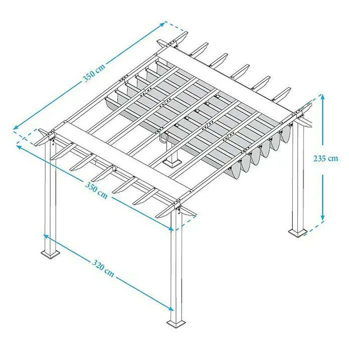 Paragon Outdoor Raffpavillon Florida - 350 x 350 cm, Braun