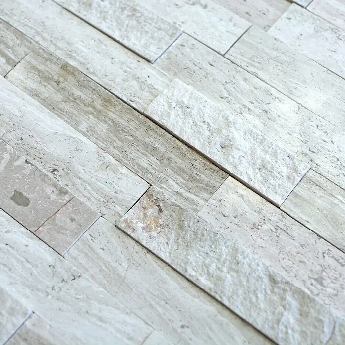 Selbstklebemosaik SAM 4NM12 - 30,5 x 30,5 cm, Naturstein, Grau/Weiß - Detailaufnahme