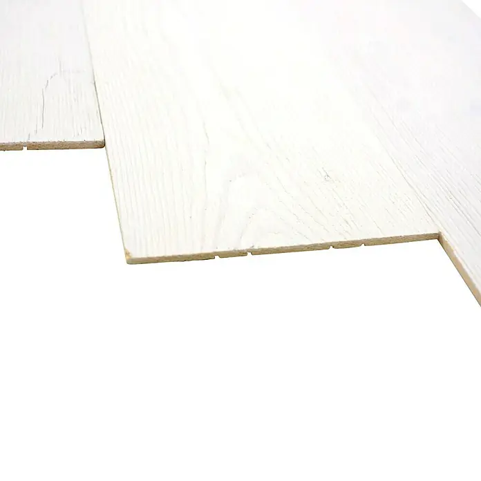 Houten paneel Woodland - Grenen, 90 x 12,8 cm, Pure white, Zelfklevend - Zijaanzicht rechts