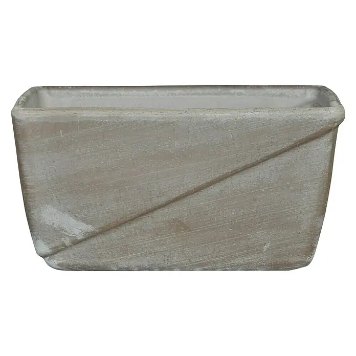 Pflanzkasten Line - Außenmaß (L x B x H): 19 x 50 x 16 cm, Naturmaterialien, Basalt - Vorderansicht
