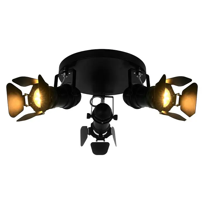 Plafón LED Studio - 4 W, L x An x Al: 31 x 31 x 14 cm, Negro, Blanco neutro