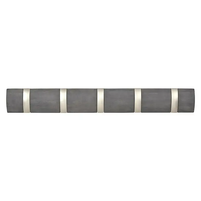 Umbra Garderobenleiste Flip - L x B x H: 51 x 2,5 x 7,6 cm, Anzahl Haken: 5 Stk., Braun - Vorderansicht