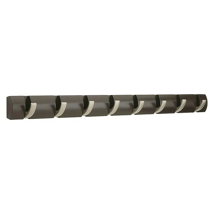 Umbra Garderobenleiste Flip - L x B x H: 81,3 x 2,5 x 7,6 cm, Anzahl Haken: 8 Stk., Espresso - Linke Seitenansicht