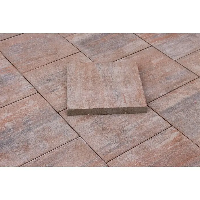 Seesteiner Terrassenplatte Piazza - L x B x S: 40 x 40 x 4 cm, Muschelkalk, Beton