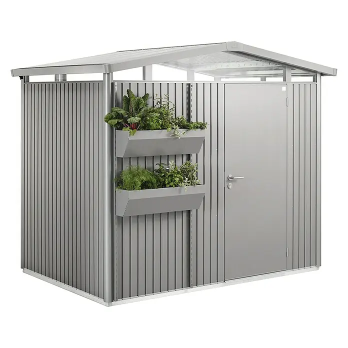 Biohort Blumenkasten FloraBoard - Länge: 82 cm, Quarzgrau Metallic - Linke Seitenansicht
