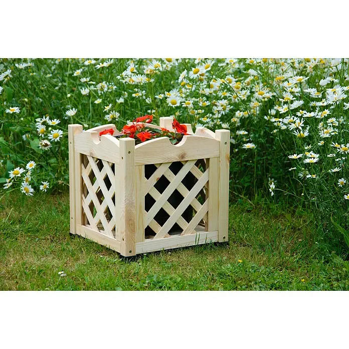 Dobar Übertopf eckig - L x B x H: 32 x 32 x 32 cm, Braun - Stimmungsaufnahme
