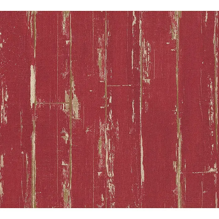 AS Creation Il Decoro Vliestapete - Rot, Holzoptik, 10,05 x 0,53 m - Detailaufnahme