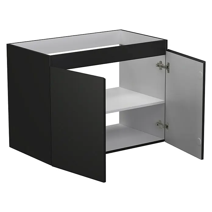 Camargue Espacio Kupaonski ormarić za nasadni umivaonik - 80 x 46 x 60 cm, 2 vrata, Gama antracit mat - Pogled sprijeda