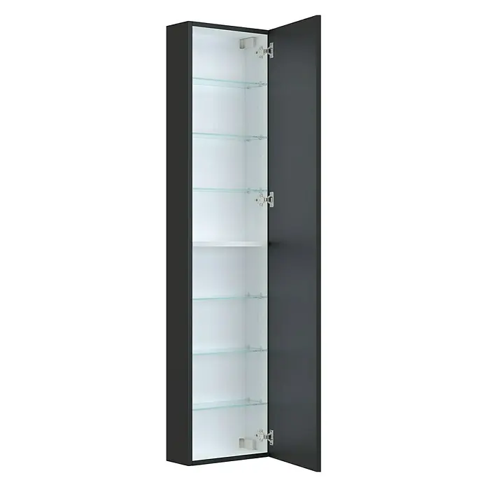 Camargue Espacio Visoki ormar - 40 x 17 x 170 cm, 1 vrata, Gama antracit mat - Pogled sprijeda