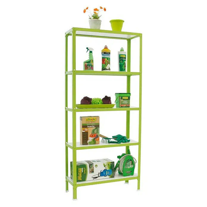 Simonrack Simonhome Estantería metálica Homeclick Wood Color Mini - L x An x Al: 30 x 80 x 180 cm, Capacidad de carga: 150 kg/balda, Número de baldas: 5 ud., Verde