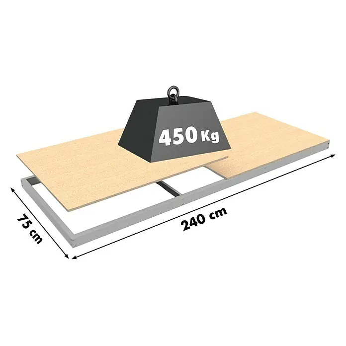 Regalux Balda adicional - L x An x Al: 240 x 75 x 1,2 cm
